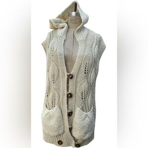 Far Away From Close Sweater Vest Cream Button Front 
Anthropologie